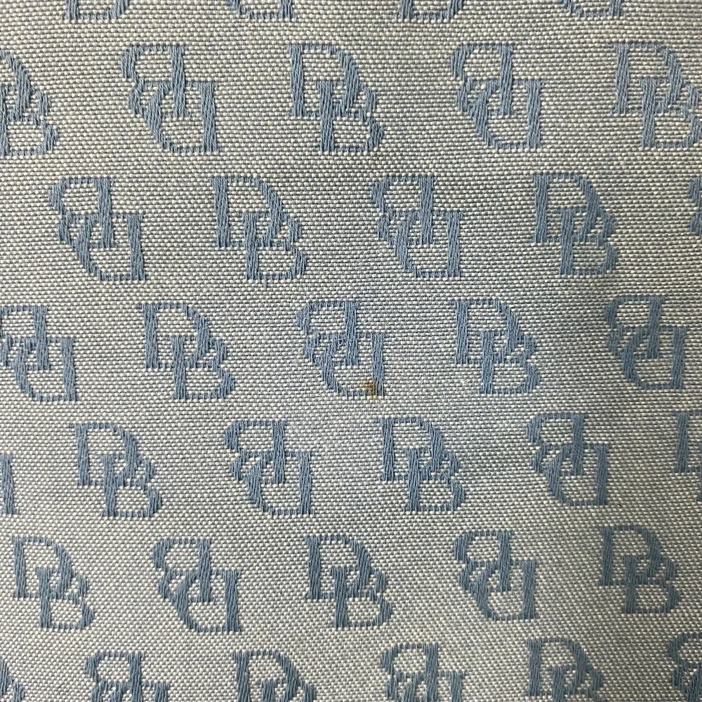 Vintage‎ Dooney&Bourke Baby Blue Signature Canvas and Leather Tassel Bag 8x11x4